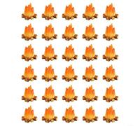 URPIZY 20PCS Resin Bonfire Ornaments Miniature Gardens, 2.8cm Wild for Man Campfire Crafts with Realistic for Flame Effect Fairy Village Decor(30PCS)