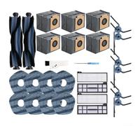 URPIZY 27 PACK Replacement Parts Kit For Eufy X10 Pro For Omni Robot Vacuum, Roller Brush With Bristles And Rubber, Brush Guard, 6 Side Brushes, Washable Filter, And 8 Mop Cloths