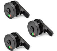 URPIZY 3PCS Indicator Door Lock, Universal Black Privacy WC Plastic Latch Vacant Engaged Door Lock Toilet Shower Cubicles & Bathroom Indicator Bolt