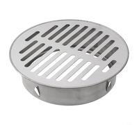 URPIZY Bottom Outlet Stainless Steel Grid Floor Ground Waste Drain Gully Trap Sewerage Floor Ground Drain Round Pattern Grid Pipe Diameter Horizontal Outlet Floor Drain(160mm)