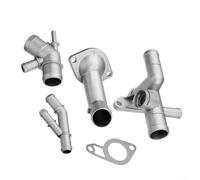 URPIZY Coolant Flange Pipe Kit with T-Bar Connector and Thermostat Housing Cover, Aluminum, OEM 06A121132A, For Golf MK4 18T, A3 & TT 18T (2000-2005)