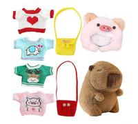 URPIZY Cute Capybara Plush With a Variety of Clothes & Accessories To Boost Children's Fashion Skills While Playing (A)