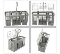 URPIZY Cutlery Basket, for Bauknecht, for Neff, for Gaenau & for Gorenje Dishwashers 6-Compartment, Gray Plastic with Detachable Handle