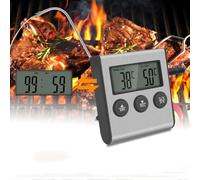 URPIZY Digital Food Thermometer with Oven Probe, -50 to 300 for Range, 1 Accuracy, Countdown Timer & Alarm, BBQ Grill and Oven Cooking