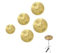 URPIZY Drum Brass Cymbals Percussion, 8/10/12/14/16 Inch Splash Crash -Hat, Golden Musical Instruments, Beginner and Professional Players