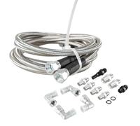 URPIZY Flexible Stainless Steel 6AN Transmission Cooler Lines Kit, 70" Length, for 4L60E 4L80E 700R4 and Ford 4R100 4R70W, Silver