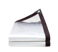 URPIZY Heavy Duty PVC Waterproof Tarpaulin with Rust- Grommets, Clear Transparent Cover for Car, Outdoor Equipment, Garden, 2x3m, Black and Red Border