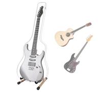 URPIZY Portable Electric Guitar Cover Water Resistant Polyester Full for Protection Against Scratches, UV Rays, Moisture, Fits for Most Guitars and String Instruments, Transparent
