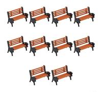 URPIZY Realistic Miniature Park Benches 10-Pack For HO Scale Layouts And for 1:75 1:100 1:200 Model Scenery Sets(1:200)