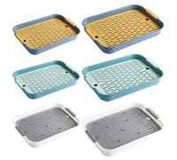 URPIZY Small Pet Litter Box Tray Guinea Pig for Rabbit Ferret Chinchilla Hamster, for Large 36.5x24.5x4.9cm with Heightened Grid, Detachable Design, Smooth Corners, White