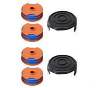 URPIZY Strimmer Trimmer Spool & Line For Ozito LTR-529U, for Worx WG119E, Replacement Strimmer Head Cover And Complete Spool And Line(4 Spool + 2 Cover)
