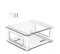 URPIZY Transparent Acrylic Under Desk Stand for Beelink S12Pro Mini PC Space Efficient Design for Modern Workspaces