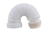 URPIZY White PVC Flexible WC Pan Connector Toilet Waste Pipe, Adjustable 250C500 mm Extension, Sealed Connection