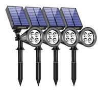 URPOWER Solar Lights Outdoor, 2-in-1 Waterproof Adjustable Solar Spotlights Outdoor Wall Light, Dusk-to-Dawn Solar Powered Landscape Lights for Backyard/Garden/Pathway/Pool/Porch (4Pack, Cool White)