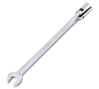 Urrea 12-Point Flex Head Socket Wrench - 11/16" Flexible Head Combination Wrench with Ratchet Box End & Fixed Open End - 1270-22