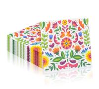 URROMA 100 Pcs Mexican Theme Napkins, Floral Patterns Día de Los Muertos Fiestas Patrias Paper Cocktail Napkins for Wedding Cinco de Mayo Party Birthday Halloween