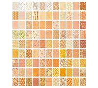 URROMA 100Pcs Sunset Flower Sea Diary Scrapbook Papers, Orange Tone Junk Journal Craft SuppliesVintage Decoupage Paper for Cardmaking Cardstock
