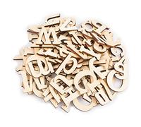 URROMA 124 Pcs Freestanding Wooden Figure Letters, Small Mini Flat Back A-Z 0-9 for DIY Craft, Wedding, Home Decor & Early Education