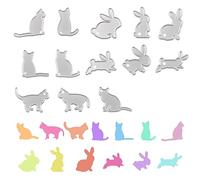 URROMA 13 PCS Rabbit Cat Cutting Dies Metal, Pet Die Cuts Embossing Stencils for Scrapbooking Paper Crafts Card Making Album Stamp DIY Decor