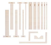 URROMA 15 PCS Book Binding Tools,Wooden Book Binding Ruler Set Scrapbooking Tools Complete Great Stencils and Cutter Guide Kit for Book Making