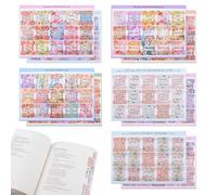 URROMA 2 Sets Floral Bible Index Tabs, 150 Pcs Catholic Scripture Tabs for Old New Testament Books, Self-Adhesive Laminated Journaling Tabs for Bible Study
