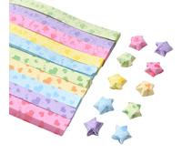 URROMA 2000 Pcs Printed Star Paper Strips, 5 Colors Bear and Heart Origami Stars Paper Strips Crafts Folding Lucky Strips for Crafts Folding School Teaching DIY Crafting Supplies