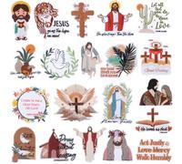 URROMA 20PCS Christian Embroidered Iron on Patches, Holy Bible Verse Applique Sew on Patche God Jesus Religious Sayings for Jackets Hats Bags DIY Decor Mixed