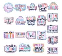 URROMA 20PCS Christian Embroidered Iron on Patches, Holy Bible Verse Applique Sew on Patche Religious Sayings for Jackets Hats Bags DIY Decor Mixed