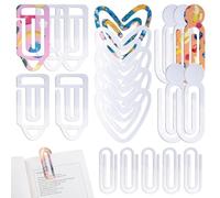 URROMA 20Pcs Sublimation Paper Clips, Acrylic Sublimation Blanks Clear Heat Transfer Bookmarks Jumbo Paperclips for Teacher Office Home Crafts Supplies（4 Styles