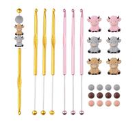 URROMA 24PCS Animal Crochet Hooks Set,Silicone Beadable Crochet Hooks Aluminum Knitting Needles Crochet Needles for Yarn Knitting & Crochet Supplies