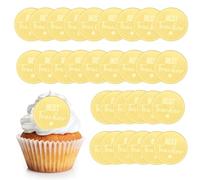 URROMA 30Pcs Thank You Teacher Cupcake Toppers Acrylic Round Party Decor | Non-Edible Acrylic Cake Decorations Party Cupcake Toppers Bakery Mini Cake Ornament