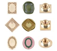 URROMA 3Pcs Vintage Fire Paint Stamp Head, 3D Photo Frame Wax Seal Stamp Embossing Stamp Heads for Wedding Invitation Gift Packaging Envelope Scrapbooking
