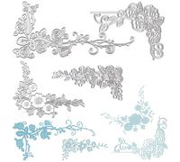 URROMA 4 PCS Flower Metal Cutting Die Cuts, Flower Die Cuts Flower Embossing Stencils for DIY Craft Paper Card Making Postcard