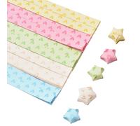 URROMA 400 Pcs Star Paper Strips, 5 Colors Origami Stars Paper Strips Crafts Heart Folding Lucky Strips for Crafts Folding School Teaching DIY Arts Projects Crafting Supplies