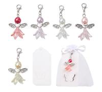 URROMA 5 Sets Lucky Angel Keychain Angel Pendant Keyring Colorful Guardian Angel Charm Blessing Gifts Handmade DIY Gift Decor Wedding Gifts Supplies