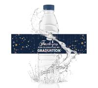 URROMA 50Pcs Graduation Theme Water Bottle Labels,Thank You for Celebrating My Graduation Stickers Waterproof Drinks Wrappers for Graduation Party
