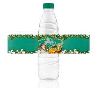 URROMA 50pcs Green Christmas Water Bottle Labels, Christmas Snowman Vinyl Stickers for Water Bottles Envelopes Gifts Tags Crafts Christmas Party Decor Supplies