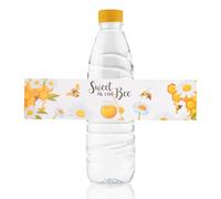 URROMA Bee Theme Bottle Labels, 50pcs Sweet as can Bee Party Decorations Bee Birthday Self-Adhesive Stickers for Water Bottle with Little Bumble Bees