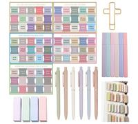 URROMA Bible Journaling Kit with Highlighters Colored Bible Bookmark for Easy Navigation Laminated Bible Index Tabs Bible Study Supplies