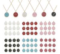 URROMA Crystal Birthstone Charms, 72 Pcs Zodiac Crystal Charms for Jewelry Making, 6 Colors