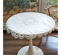 URROMA Elegant White Lace Jacquard Round Doily, Tablecloth Insulated Place Mat Table Topper Decoration Cover for Home Dresser Dining-table, 33Inch