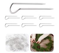 URROMA Floral Pins, 200Pcs Greening Pins for Plants Metal Craft with Storage Box Metal Pins Floral Picks for Fixing Wreaths Stems Gardening