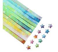 URROMA Glitter Origami Star Paper - 900pcs 10 Colors Lucky Star Assortment DIY Strip