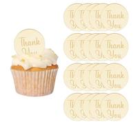 URROMA Gold Acrylic Cupcake Toppers, 20Pcs Round Thank You Cake Discs Mirror Picks Acrylic Cake Charm Cake Decoration Wedding Birthday Party Supplies,Style3