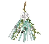 URROMA Green Witch Bell, 1 Pcs Life Tree Magic Witch Bell with Twine Wind Chimes, Protection Door Hanger for Crafts, Car, Room, Wall Decor