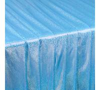 URROMA Metallic Foil Stretch Fabric,Blue Hologram Spandex Iridescent Shimmer Sewing Craft Laser Fabric for Dancewear, Costumes & Decoration (1.5M*1M)