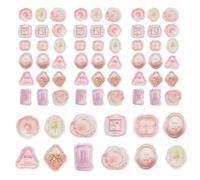 URROMA Pink Transparent Wax Seal Stickers, 54Pcs Self-Adhesive Envelope Seal Stickers Party Invitation Supplies for Wedding Bridal Shower Birthday, Special-Shaped
