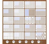 URROMA Plastic Sewing Template, 20Pcs Sashiko Large Size Rectangular Plastic Sewing Templates Geometric Embroidery Pattern Stabilizer for Sewing