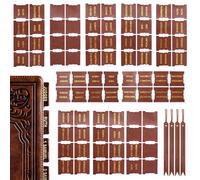 URROMA Retro Laminated Bible Tabs Set with 6 Leather Bookmark, Brown Leather Bible Tabs for Easy Navigation Bible Index Tabs Bible Study Supplies Tool