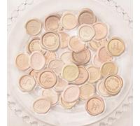 URROMA Sealing Wax Stamp, 54 Pcs Soft Foam Pink Gold Vintage Self Adhesive Stickers for Birthday Wedding Bridal Shower Party Presents Supplies Scrapbooking Envelope Cards
